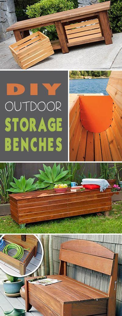 Porch storage bench pool storage patio bench outdoor storage deck benches bench seat storage area diy bench with storage bench cushions. DIY Outdoor Storage Benches | Diy storage outdoor, Bench ...