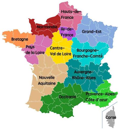 Carte De France Des Régions Images ≡ Voyage Carte Plan
