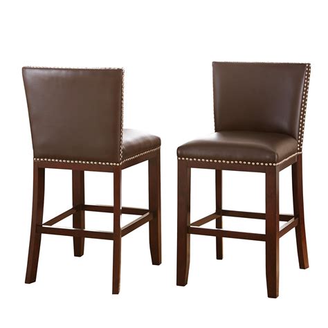 By armen counter height chair — simply discount furniture (ca)*. Set Of 2, Tiffany Modern Hardwood Brown Vinyl Counter ...