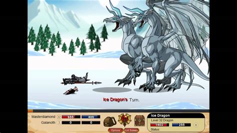 Dragonfable Invisible Dragonlord Vs Ice Dragon Youtube