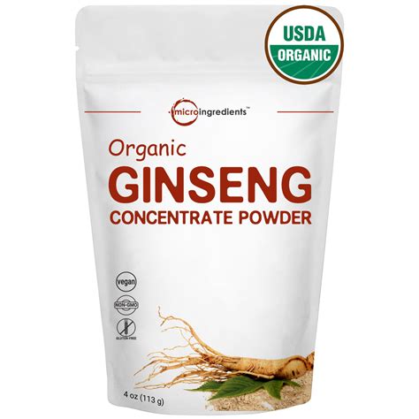 Maximum Strength Organic Ginseng Root 200 1 Powder 4 Ounce