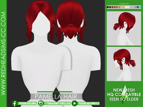 Pamella Hair New Mesh Compatible With Hq Mod Sims 4 Anime Sims 4