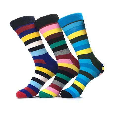 Stripe Sock Bundle I 3 Pack Multi Color Amedeo Exclusive Touch Of Modern