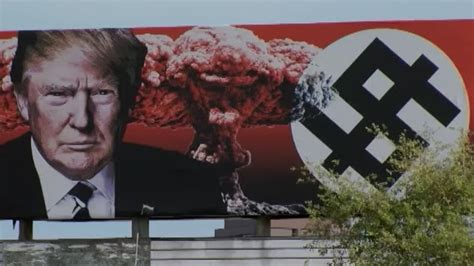 Socal Artists Billboard Shows Trump With Swastikas Mushroom Cloud