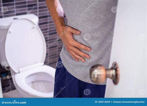 Men With Stomachache Wanting To Stool Concept Of Stomachache