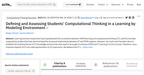 Defining And Assessing Students Computational Thinking In A Learning