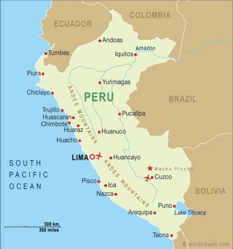 Peru Map Peru Travel Maps From Word Travels