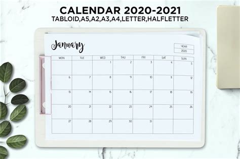 Editable Calendar 2020 2021 Large Wall Calendar Desk Calendar Etsy