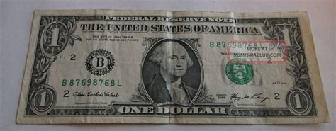1 Repeating Repeater Fancy Unique Serial Number One Dollar Bill U S