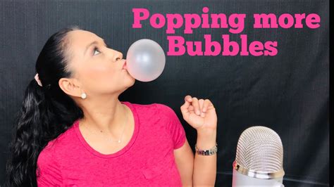 asmr chewing gum popping more bubbles youtube