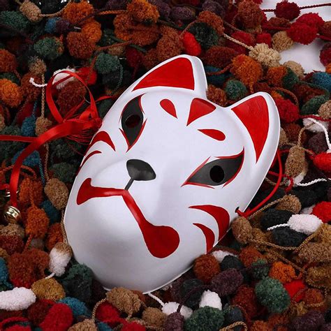 Buy Yahuipeius Japanese Fox Mask Hand Painted Anime Fox Mask Halloween