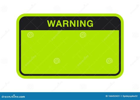 Black Green Warning Horizontal Sign Vector Illustration Stock