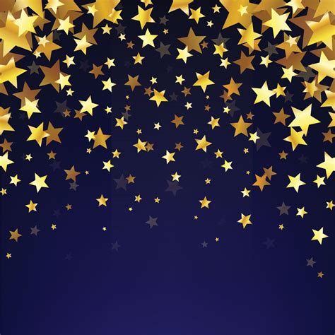 A Blue Background With Gold Stars And Clouds