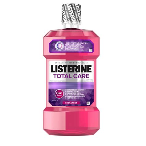 Listerine Total Care Anticavity Mouthwash Cinnamon And Mint Flavor 1 L