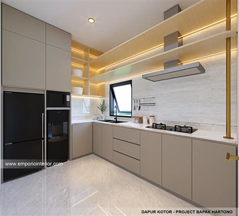 Desain Dapur Kotor Rumah Classic 2 Lantai Bapak HTN 938 Di Kalimantan