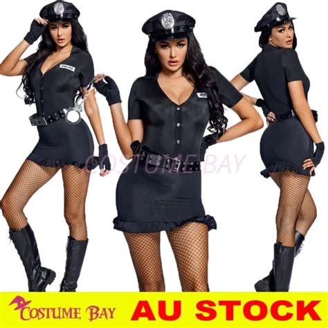 Police Woman Cop Officer Uniform Party Fancy Dress Sexy Costume Hat Halloween Au 19 90 Picclick
