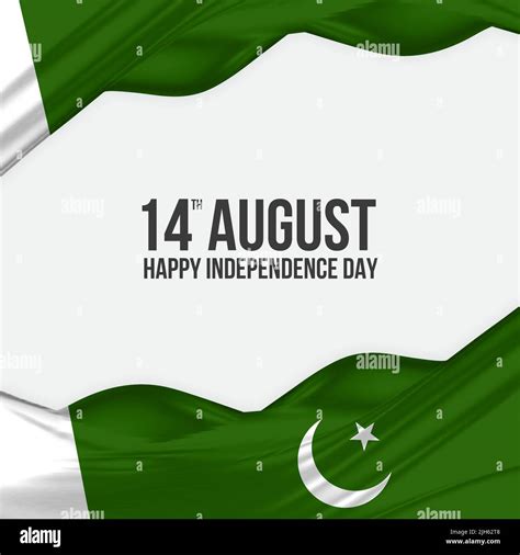 14th August Happy Independence Day Pakistan Greeting Design Waving