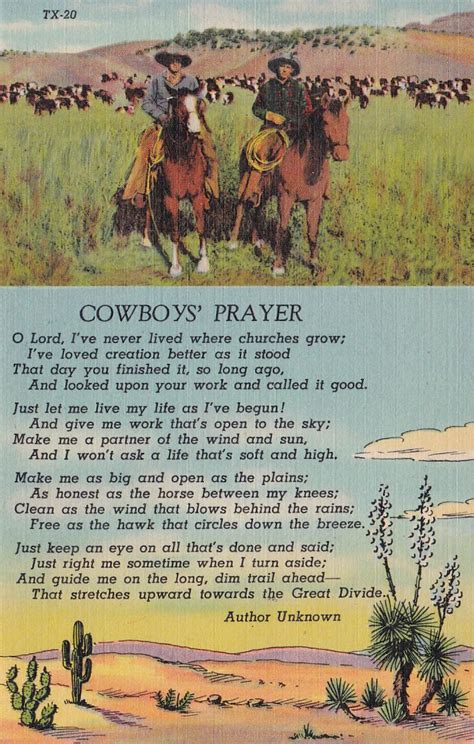 A Cowboys Prayer Poem Cowboy Prayer Quotes Pinterest Cowboys