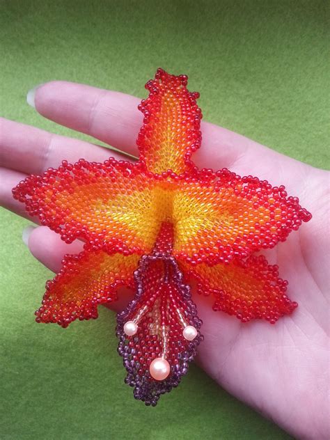 Beaded Orchid Phoenix Beaded Flowers French Beaded Flowers Seed
