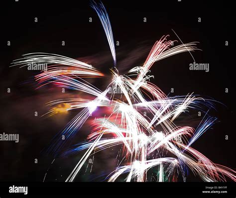 Fireworks Display At Night Stock Photo Alamy