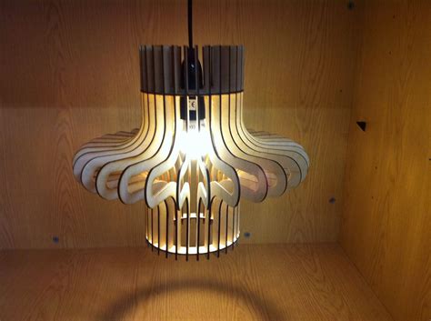 Ripple Design Laser Cut Wooden Hanging Lamp Shade Cài Này Sở Thích