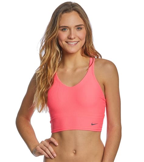 Nike Womens Ribbed Racerback Midkini Top At Free Shipping