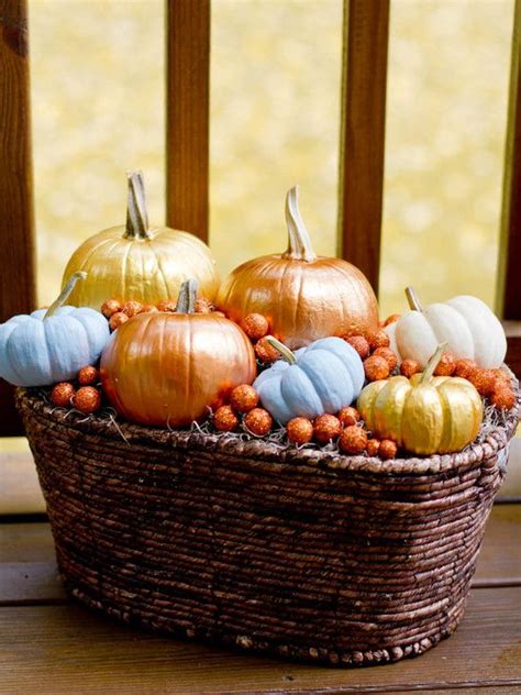Pretty Fall Basket Pumpkin Decorating Decor Fall