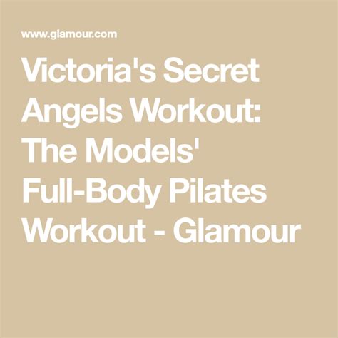 Heres The Full Body Workout The Victorias Secret Angels Swear By