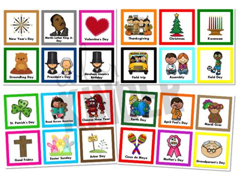 Holiday And Special Days Calendar Cards Special Day Calendar Preschool