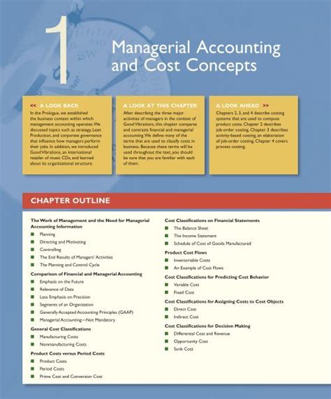 1 Managerial Accounting And Cost Concepts Lake Erie College