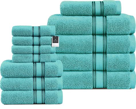 Lane Linen Luxury Bath Towels Set 12 Piece Set 100 Cotton Bathroom Towels Zero Twist Quick