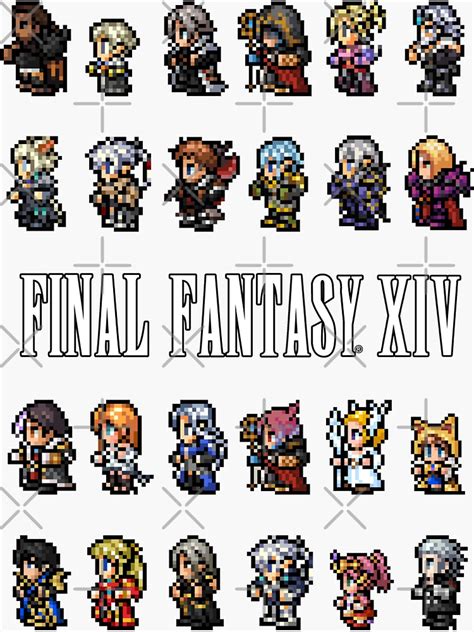 Final Fantasy Xiv 14 Sprites Pixel Sprite Sticker For Sale By