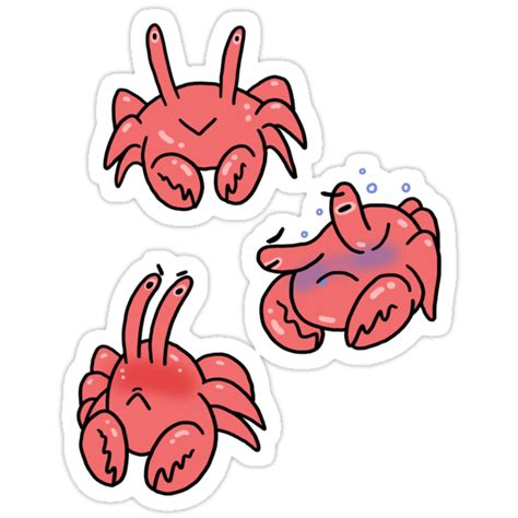 Cute Crabs Sticker Set Stickers By Geothebio Redbubble