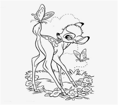 Colour Drawing Free HD Wallpapers Disney Cartoon Bambi Coloring Page