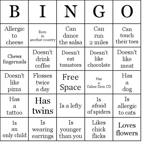 Bingo Cards People Bingo Ice Breaker Bingo