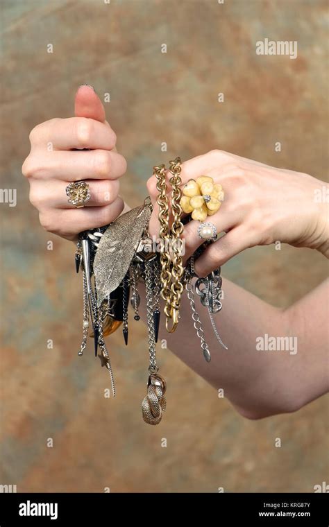 Hands Holding Jewelry Stock Photo Alamy