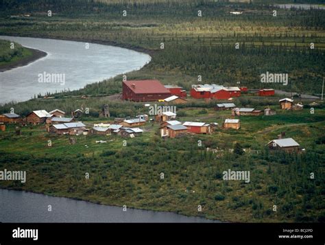 Arctic Village Anwr Alaska Summer Aerial Stock Photo Alamy