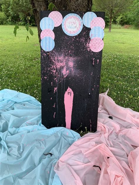 Gender Reveal—paint And Water Filled Balloons Water Balloon Painting Balloon Painting Black