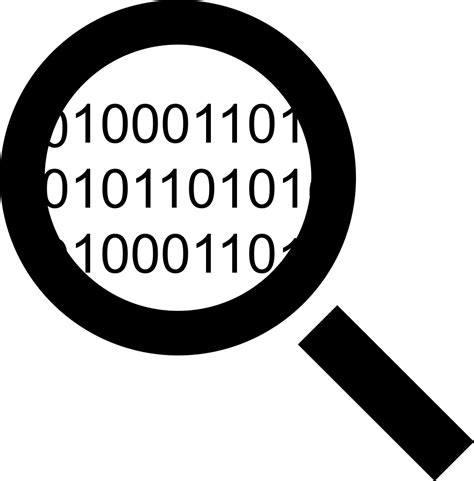 Search Code Interface Symbol Of A Magnifier With Binary Code Numbers