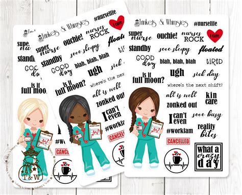 Nurse Life Stickers Nurse Planner Stickers 2 Sheets Student Nurse