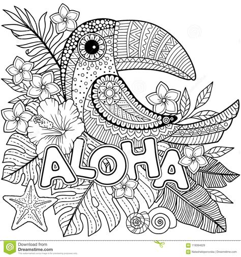Find high quality toucan coloring page, all coloring page images can be downloaded for free for personal use only. Coloring Book For Adults. Toucan Among Tropical Leaves And ...