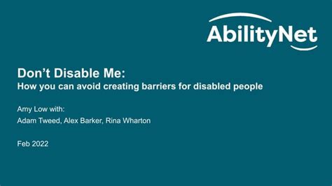 Dont Disable Me How You Can Avoid Creating Barriers For Disabled