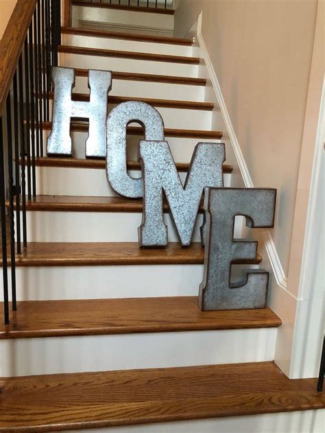 Extra Large Metal Letterswall Decorgalvanized Metal Etsy In 2020