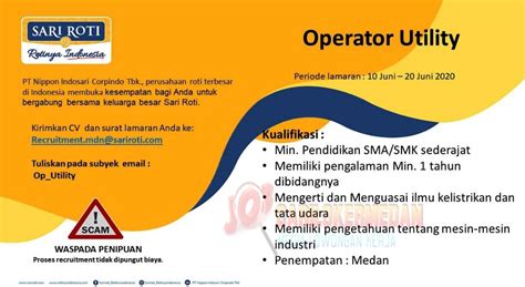 Lowongan kerja sma pt bank rakyat indonesia (persero) tbk surabaya mei 2021. Lowongan Kerja SMA SMK STM Di PT Nippon Indosari Corpindo Medan