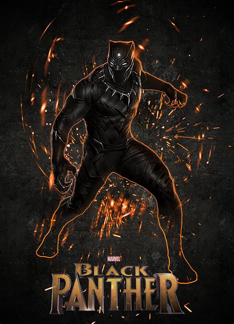 Black Panther Digital Poster Art Black Panther Movie Poster Black