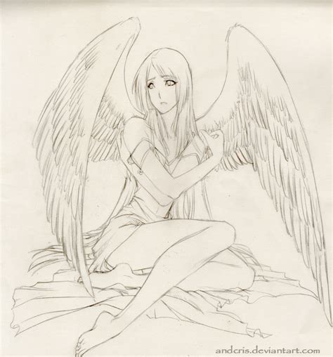 Angel Pencil Drawing By Andiecris On Deviantart