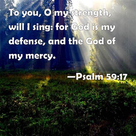 Psalm 5917 To You O My Strength Will I Sing For God Is My Defense
