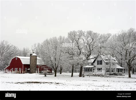 An Agricultural Farm In Rural Wisconsin During Winter Stock Photo Alamy