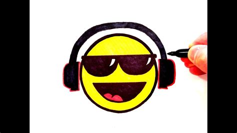 How To Draw A Cool Smiley Face With Sunglasses And Head Phones Youtube
