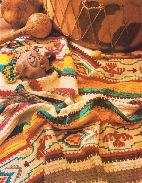Indian Blanket Crochet Pattern Afghan Native American